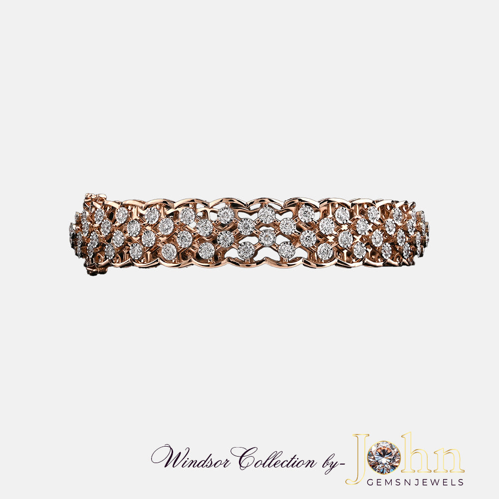 Leafy Radiance Diamond Bangle