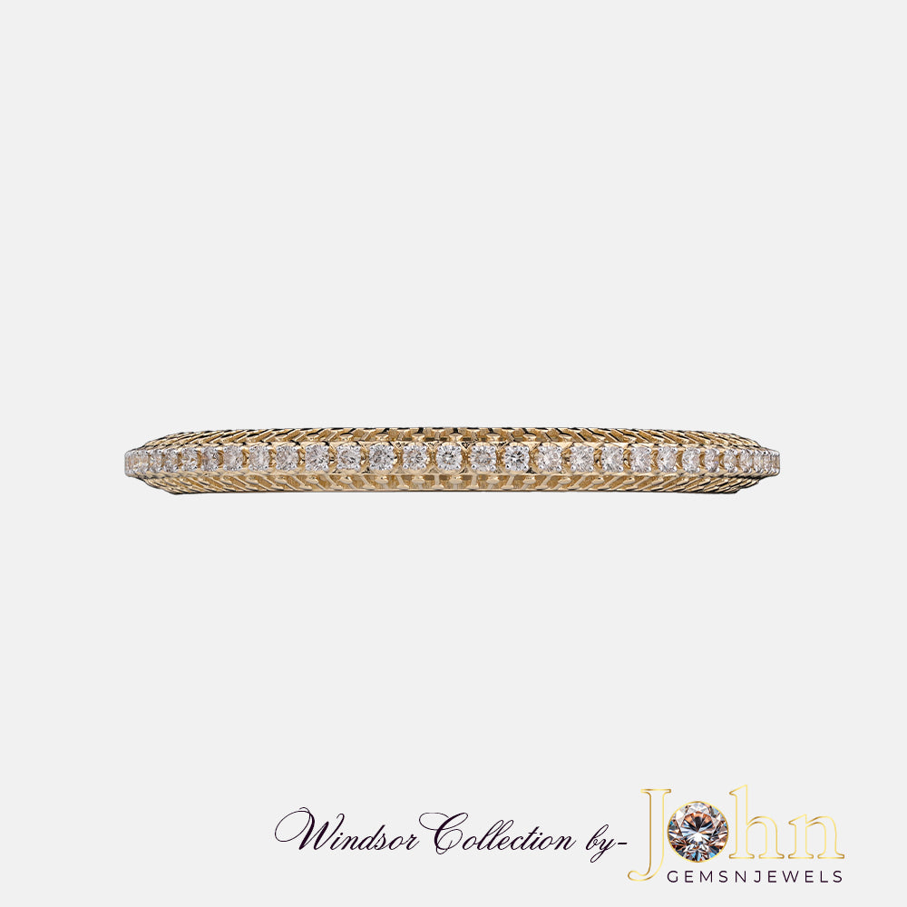 Classy Geometric Diamond Bangle