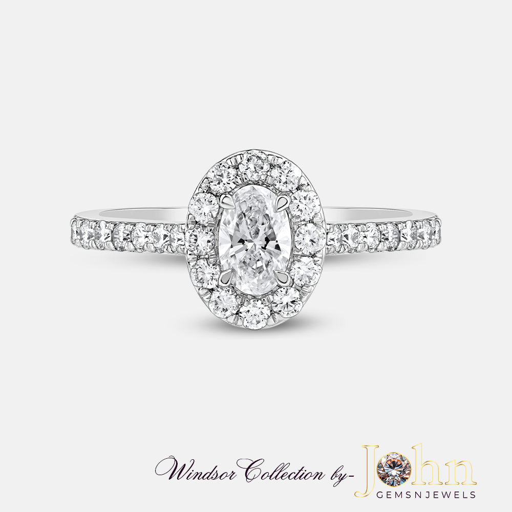 Classic Engagement Halo Oval Ring