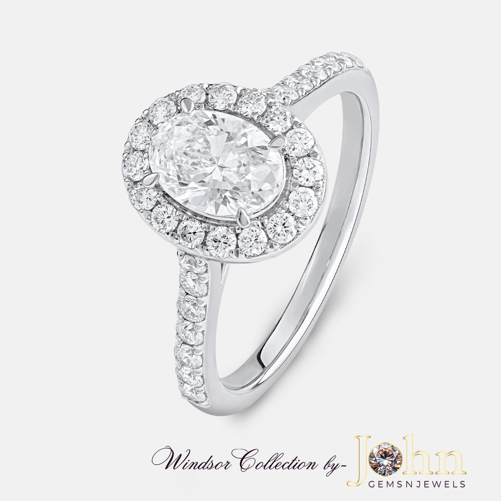 Classic Engagement Halo Oval Ring