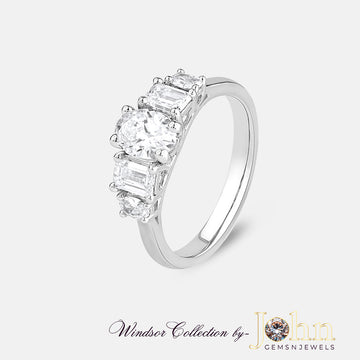 Suave Three Stone Diamond Ring