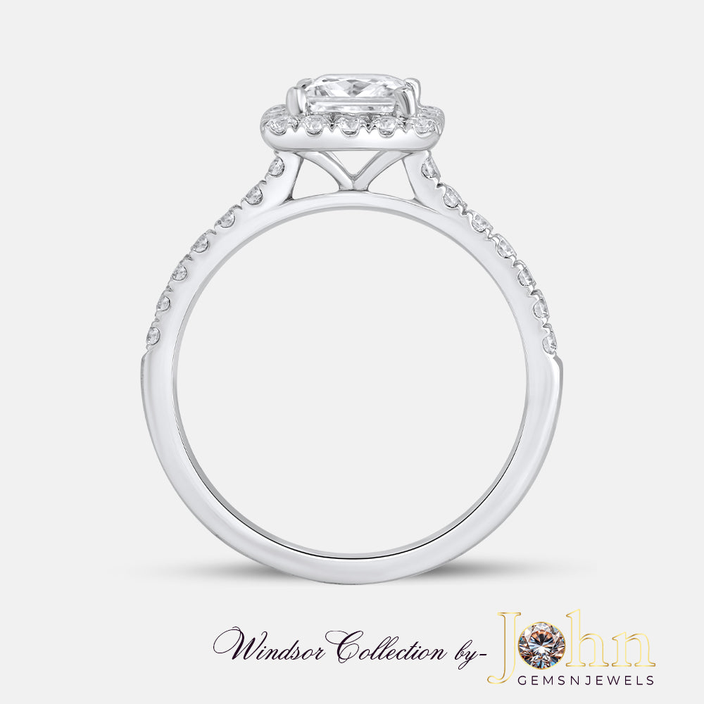 Classic Engagement Halo Princess Ring