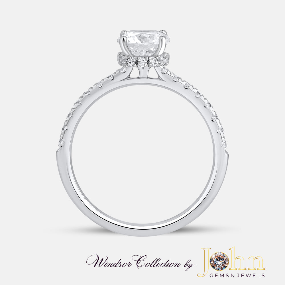 Classic Engagement Hidden Halo Round Ring