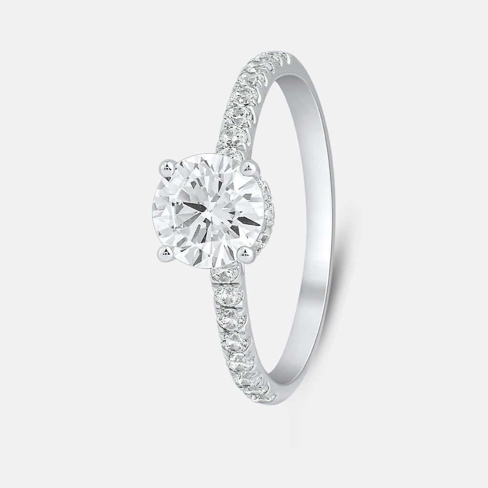 Classic Engagement Hidden Halo Round Ring