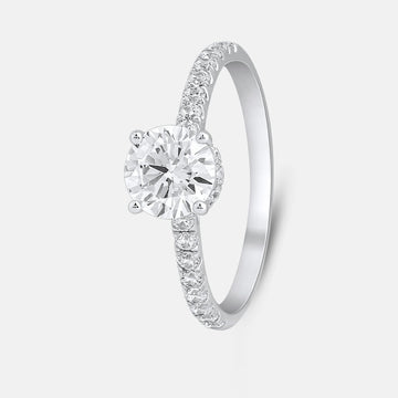 Classic Engagement Hidden Halo Round Ring