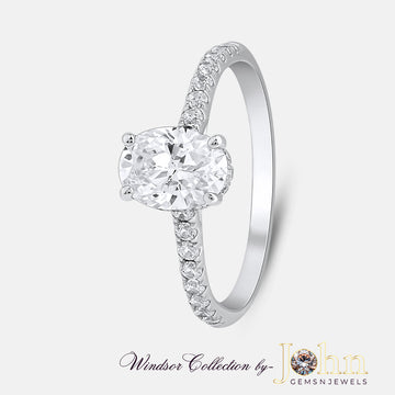 Classic Engagement Hidden Halo Oval Ring