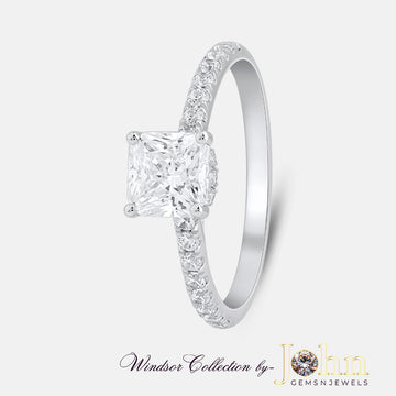 Classic Engagement Hidden Halo Radiant Ring