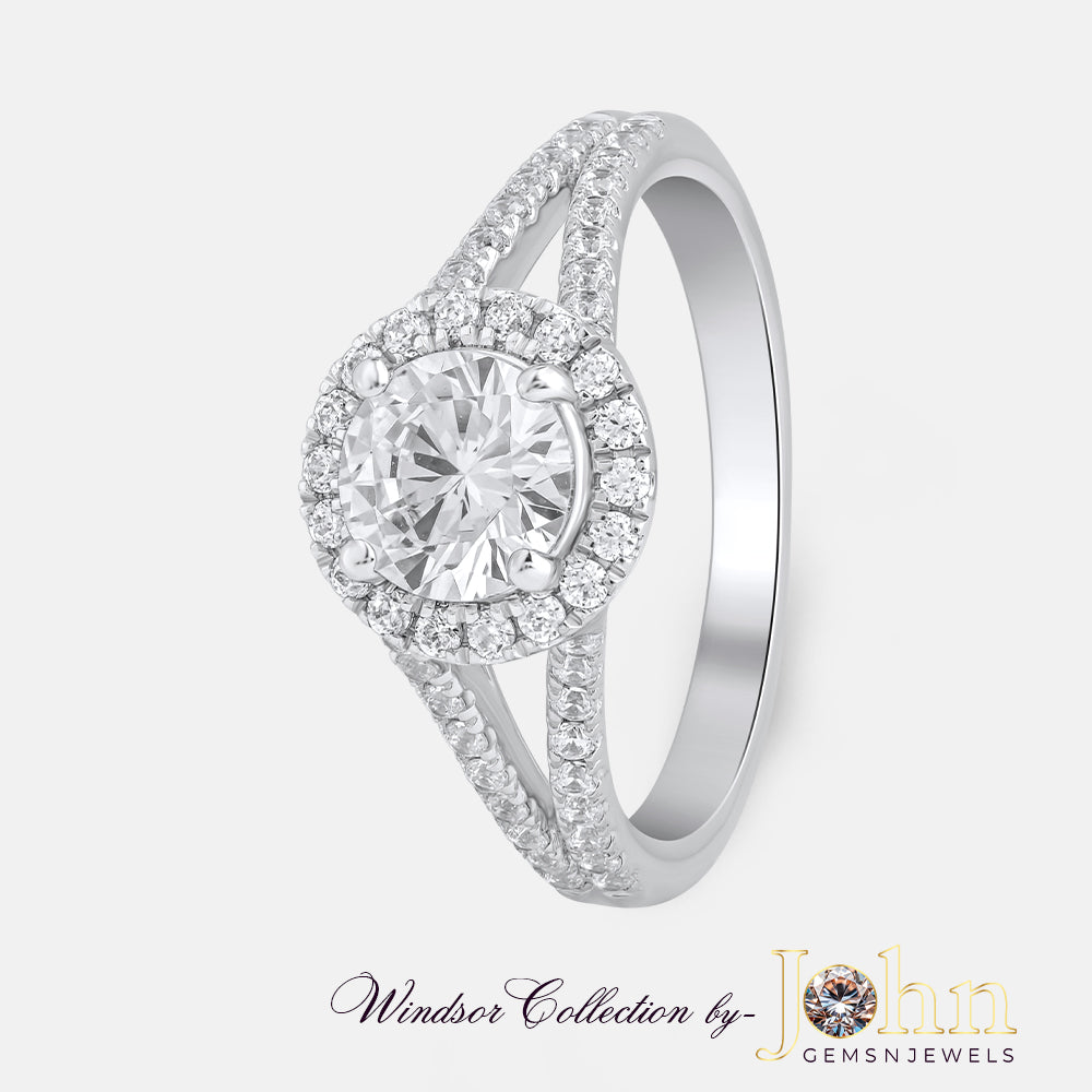 Classic Engagement Split Shank Round Ring