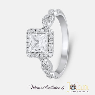 Classic Engagement Twisted Shank Princess Ring