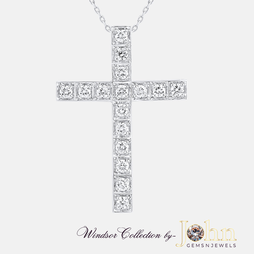 Diamond Cross Design Pendant | 1.42cts