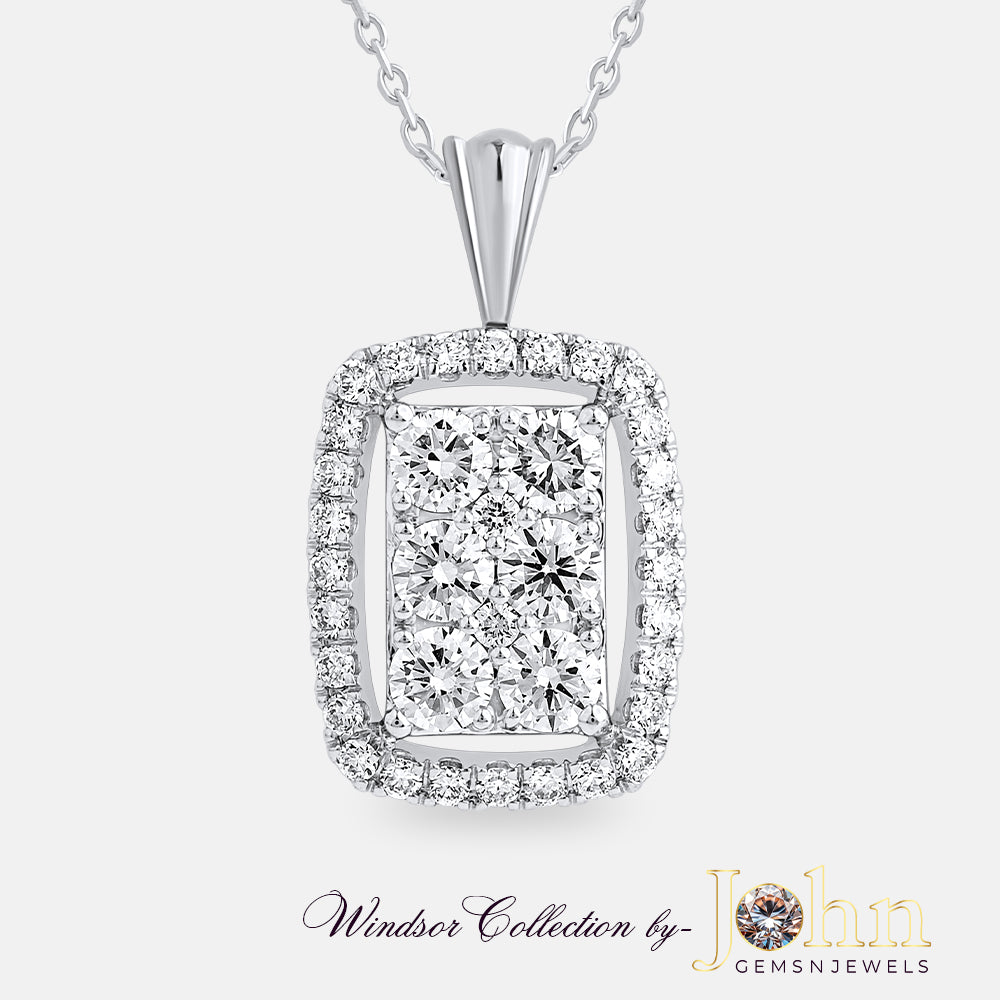 Ladies Diamond  Pendant with Chain 1.92cts