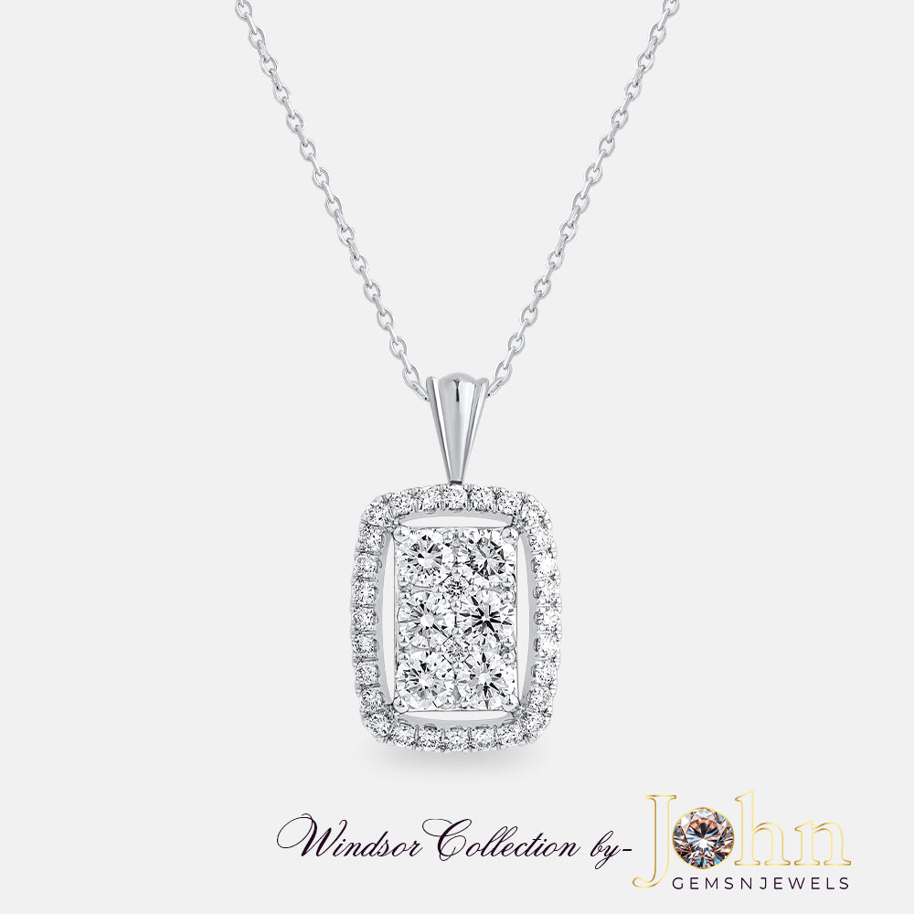 Ladies Diamond  Pendant with Chain 1.92cts