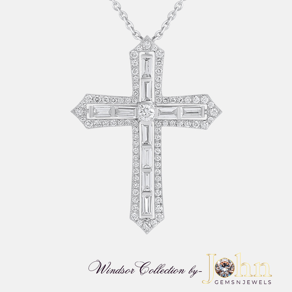 Cross Diamond Design Pendant  | 3.58cts