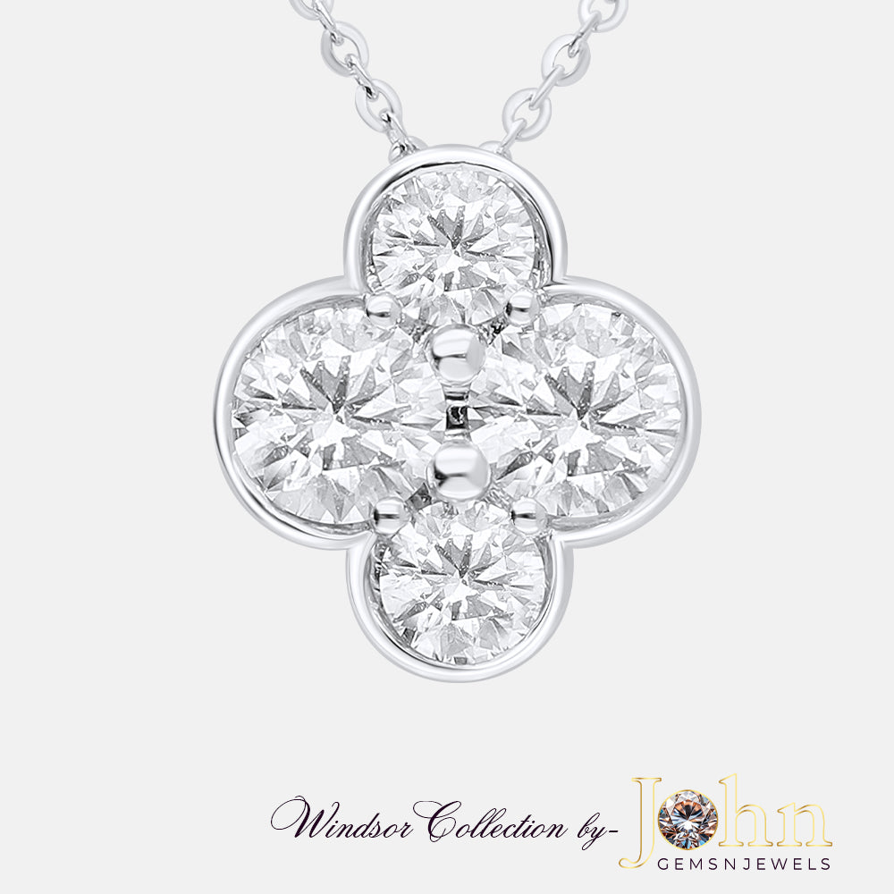 Ladies Diamond Pendant with Chain | Round Cut | 1.27cts