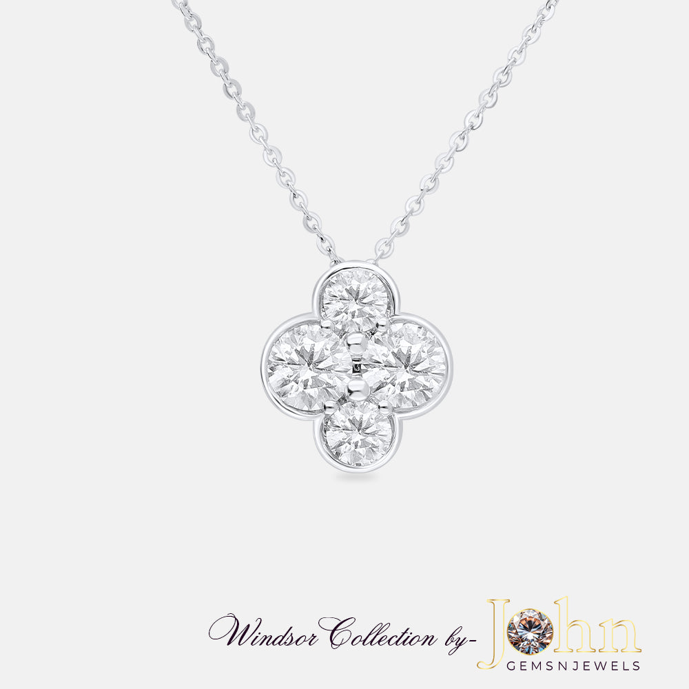 Ladies Diamond Pendant with Chain | Round Cut | 1.27cts