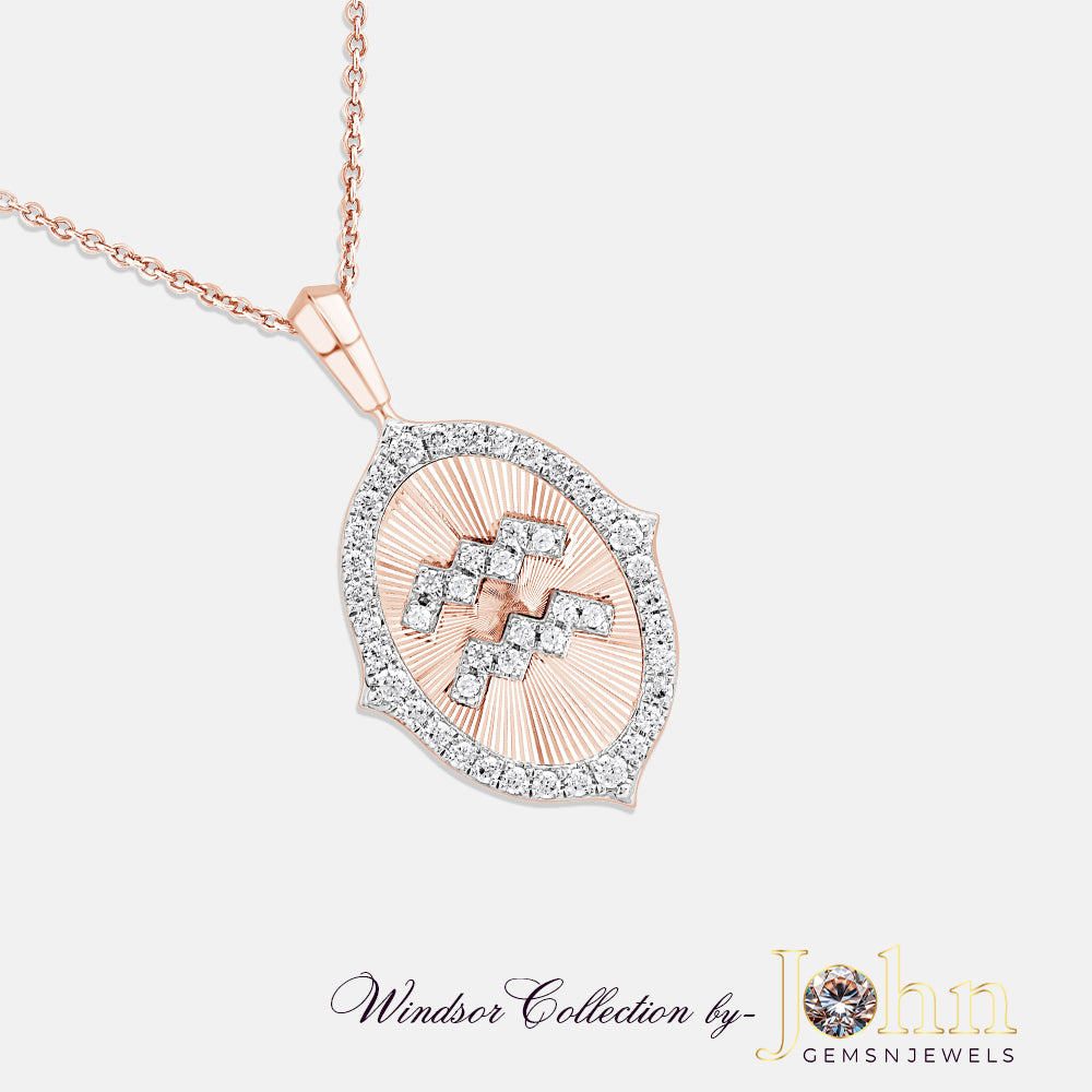 Ladies Diamond Pendant with Chain | 0.79cts