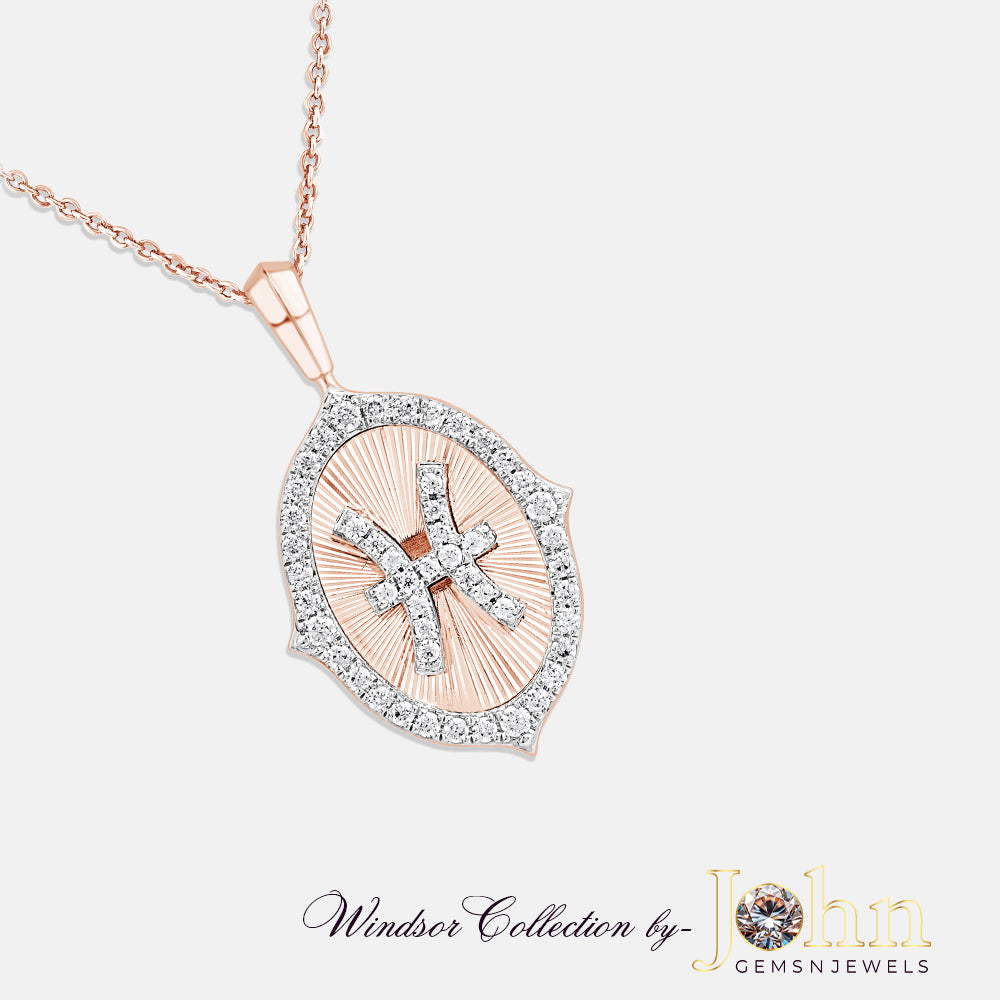 Ladies Diamond Pendant with Chain | 0.74cts