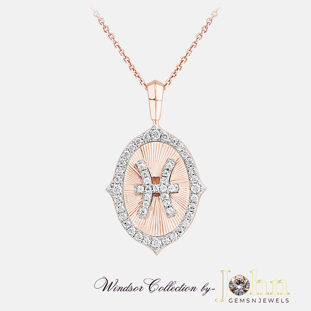 Ladies Diamond Pendant with Chain | 0.74cts