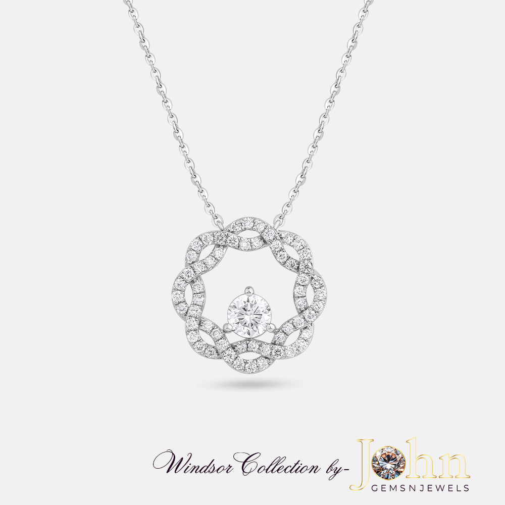 Ladies Diamond Pendant with Chain | 1.92cts