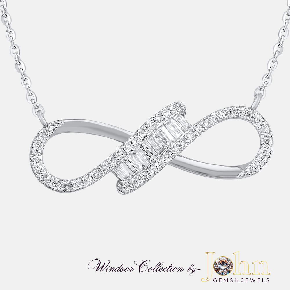 Ladies Diamond Pendant with Chain | 0.99cts