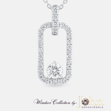 Ladies Diamond Pendant with Chain | 0.91cts