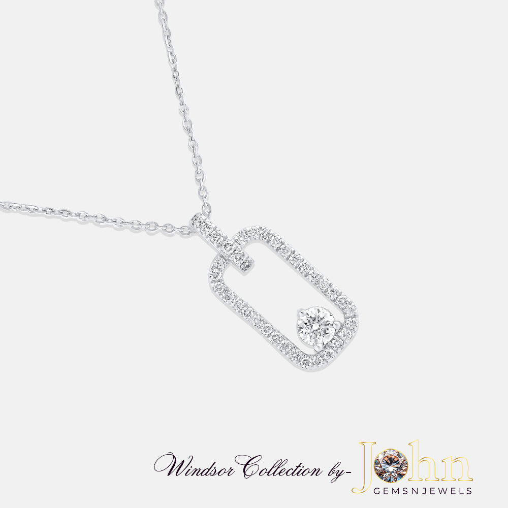 Ladies Diamond Pendant with Chain | 0.91cts